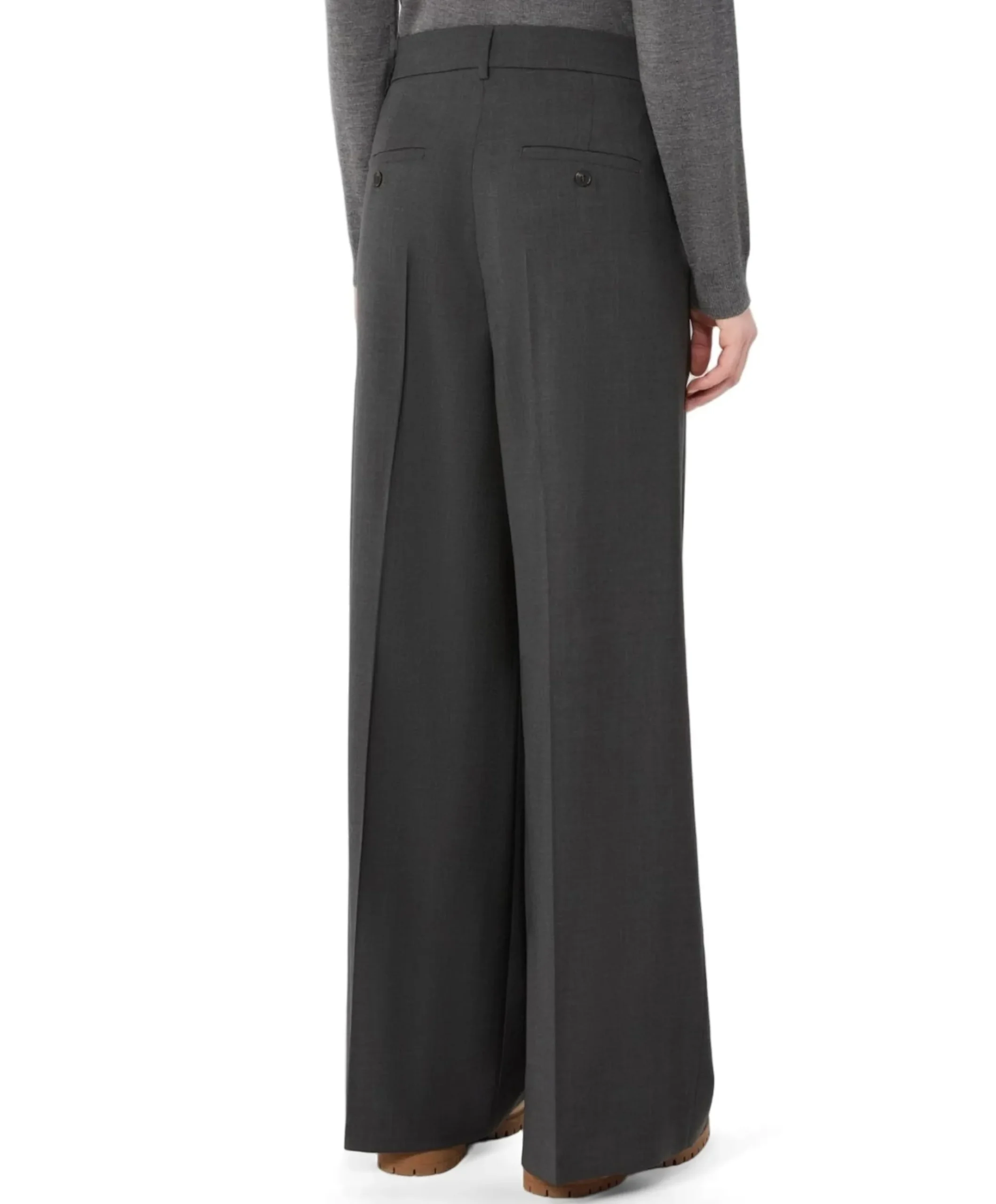 Adelfi Tela Pura Lana Natural dames pantalon grijs