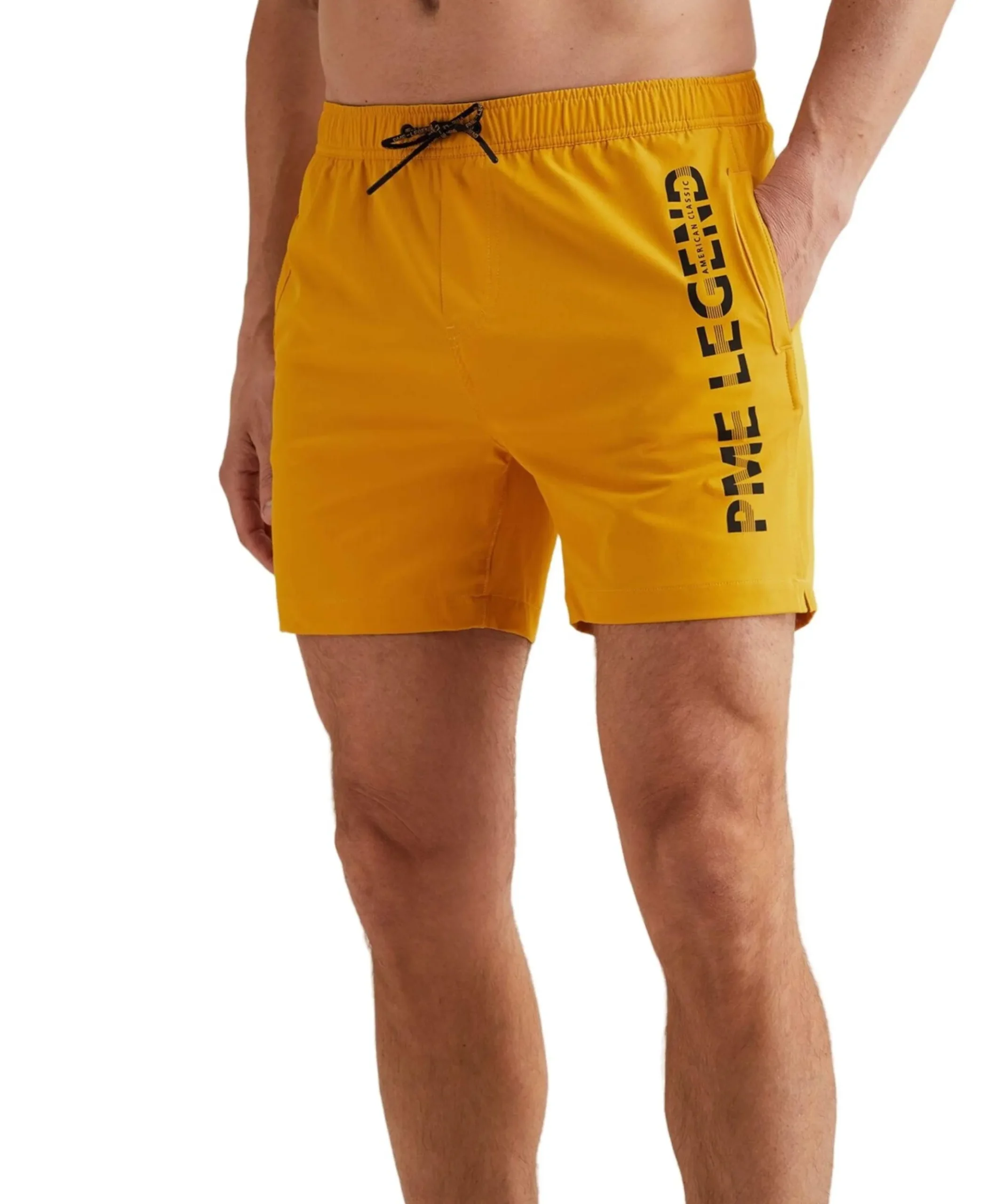 AIRFRAME SWIMSHORTS BIG LOGO PRINT heren zwembroek geel