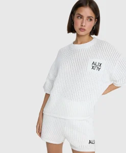AJOUR SHORTS dames korte broek ecru
