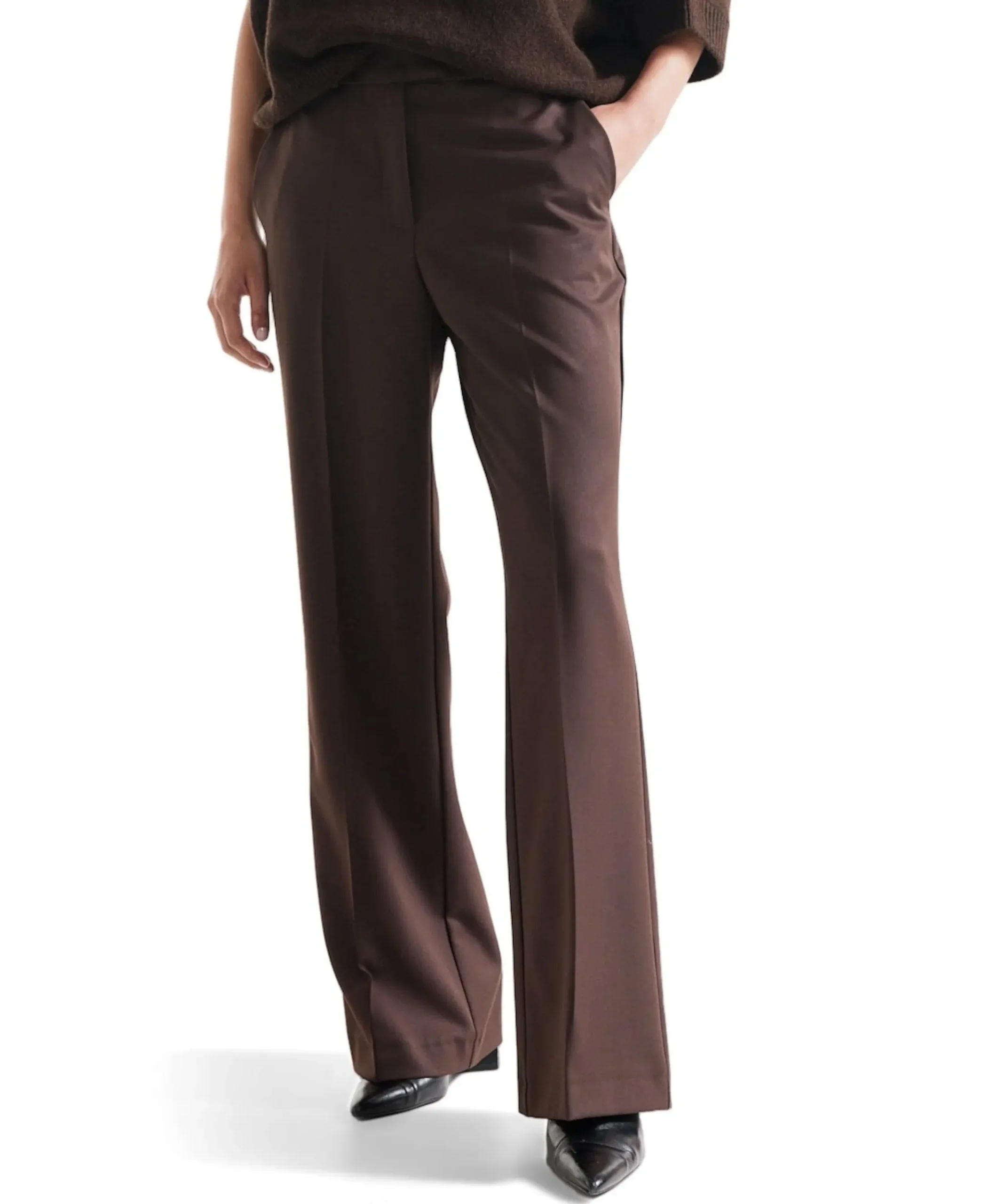 ALICE wb 453 wide leg long dames broek bruin