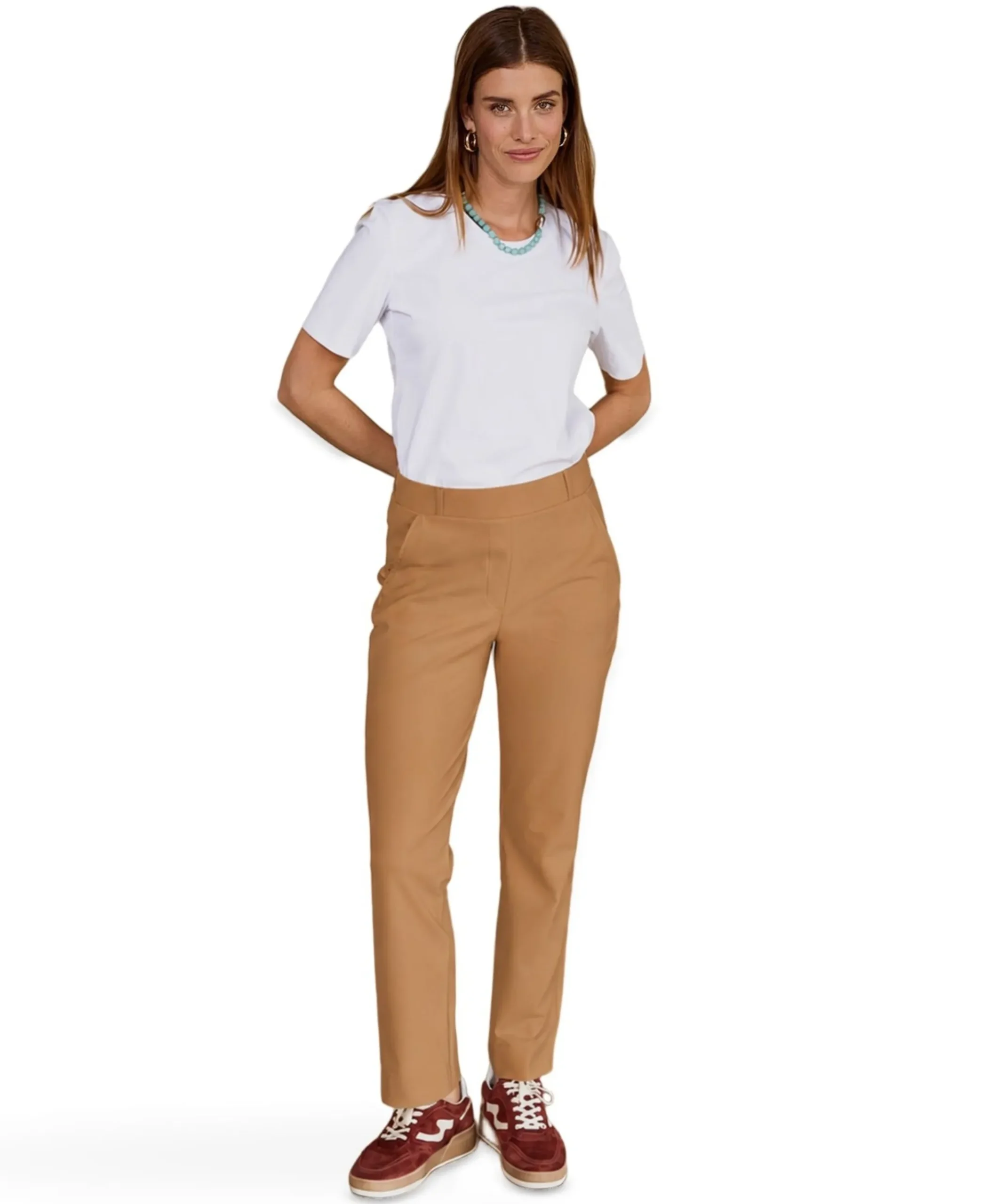 Anne bonded dames broek beige