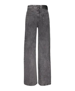 Attitude Wide Leg Glitter meisjes jeans grijs