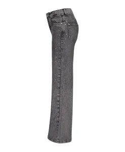 Attitude Wide Leg Glitter meisjes jeans grijs