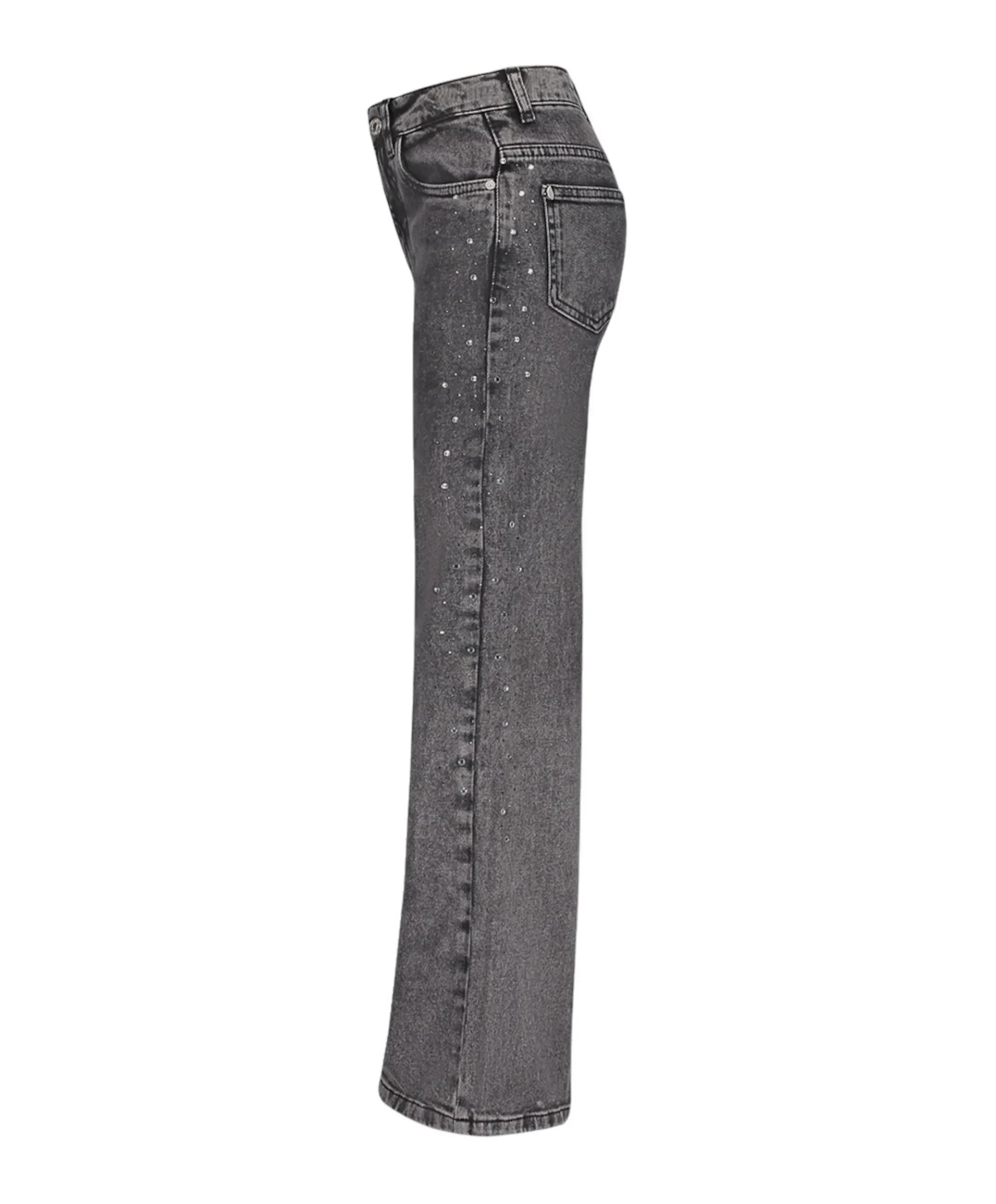Attitude Wide Leg Glitter meisjes jeans grijs
