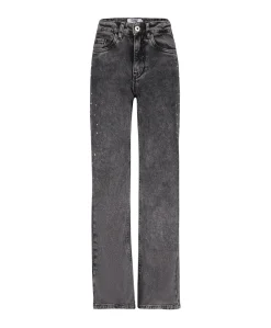 Attitude Wide Leg Glitter meisjes jeans grijs