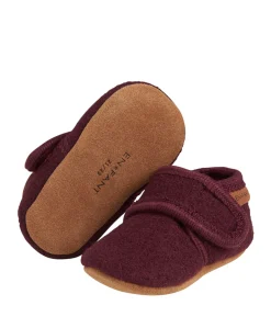 Baby wool slippers uniseks pantoffels bordeaux