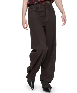 Balloon + snaps dames jeans bruin