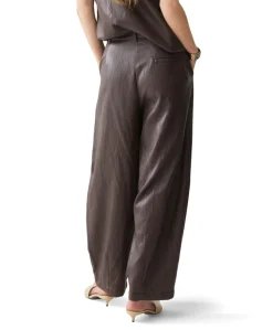 Balloon Soft faux leather dames broek bruin