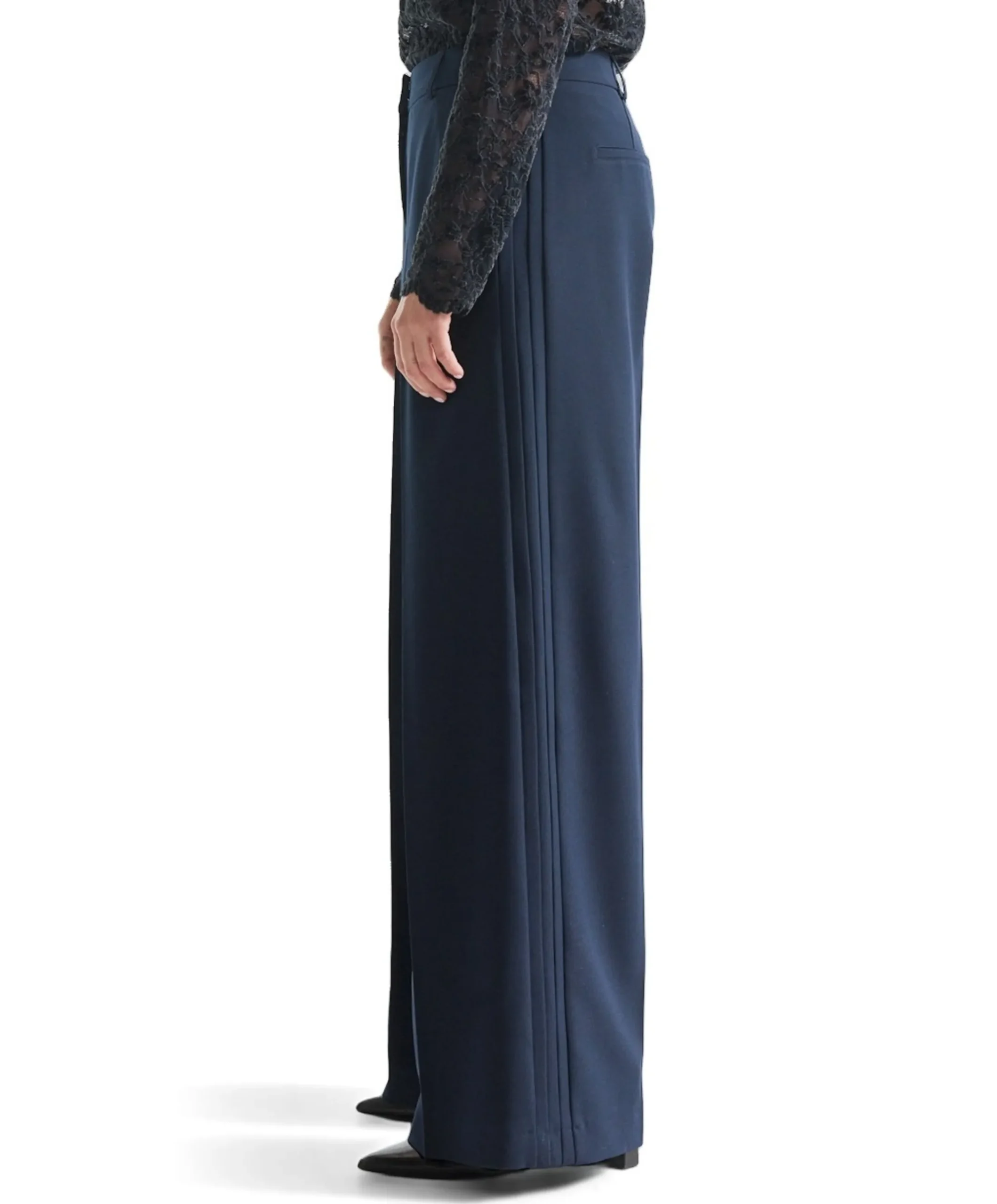 BERRA wb 403 extra wide leg long contrast ch dames broek blauw