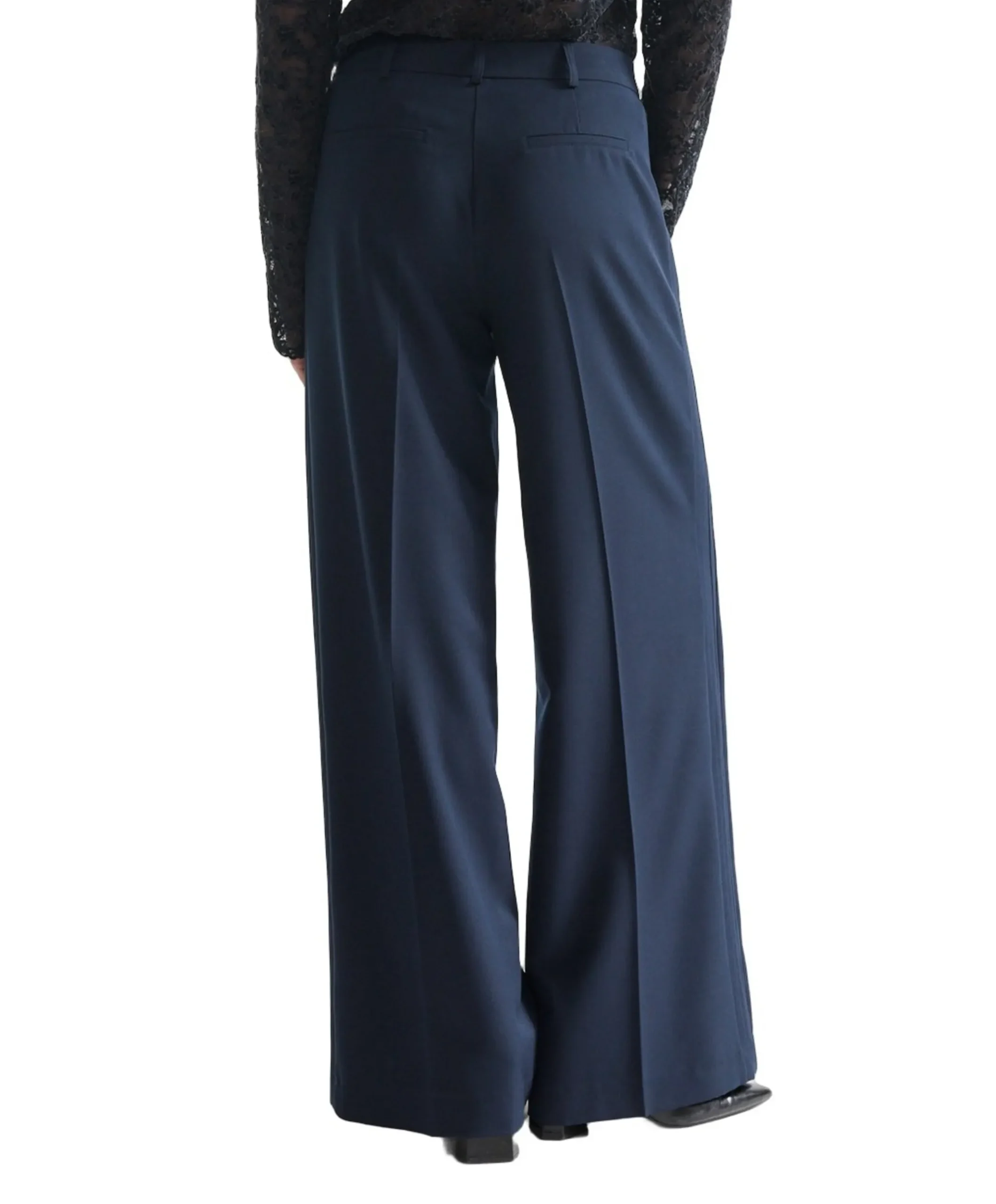 BERRA wb 403 extra wide leg long contrast ch dames broek blauw