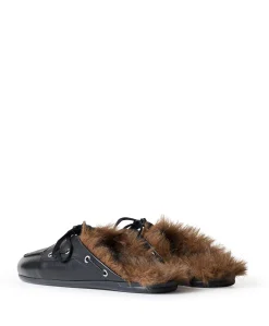 Boat Loafer Mule dames clogs zwart