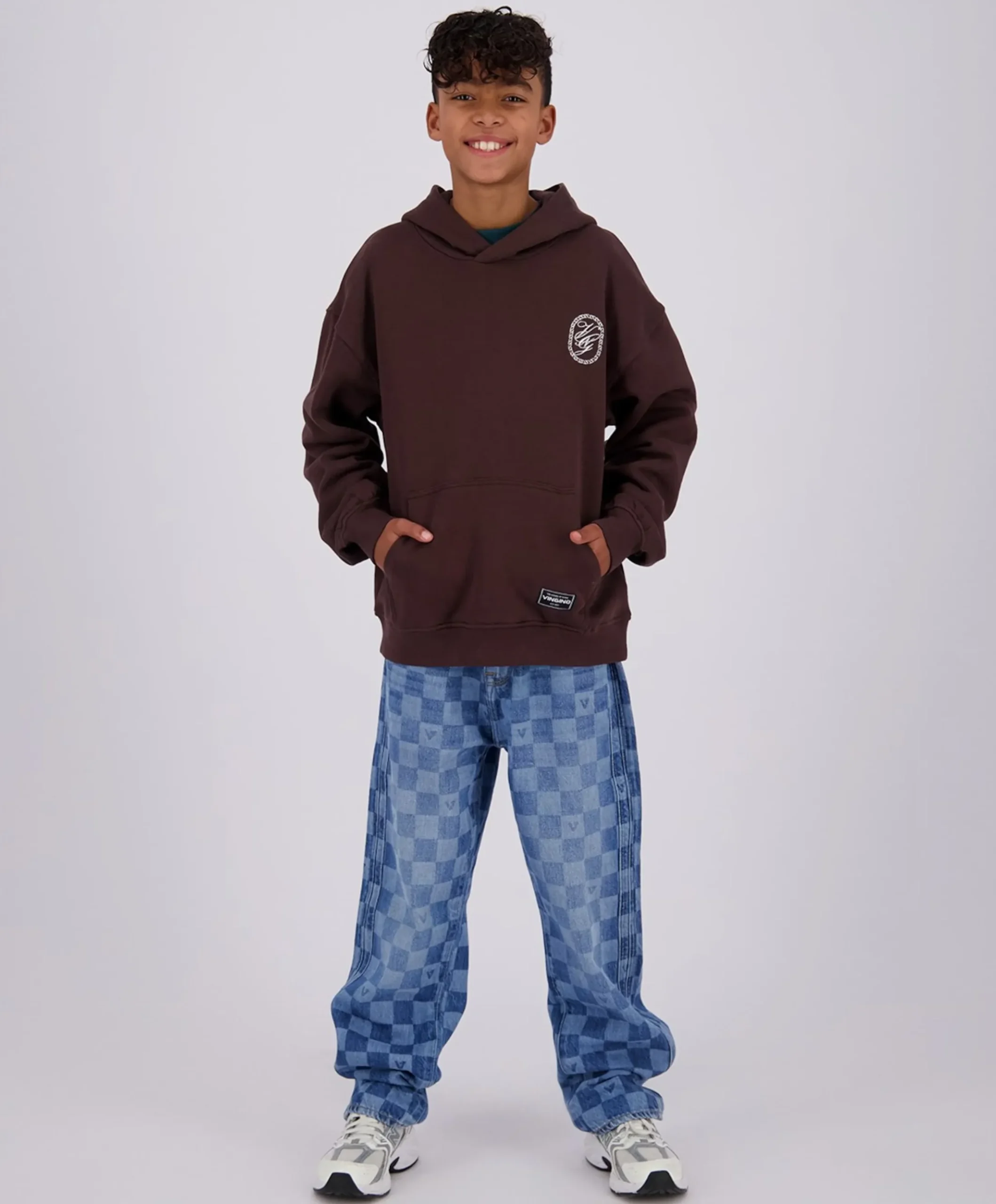 Cadore check jongens jeans blauw