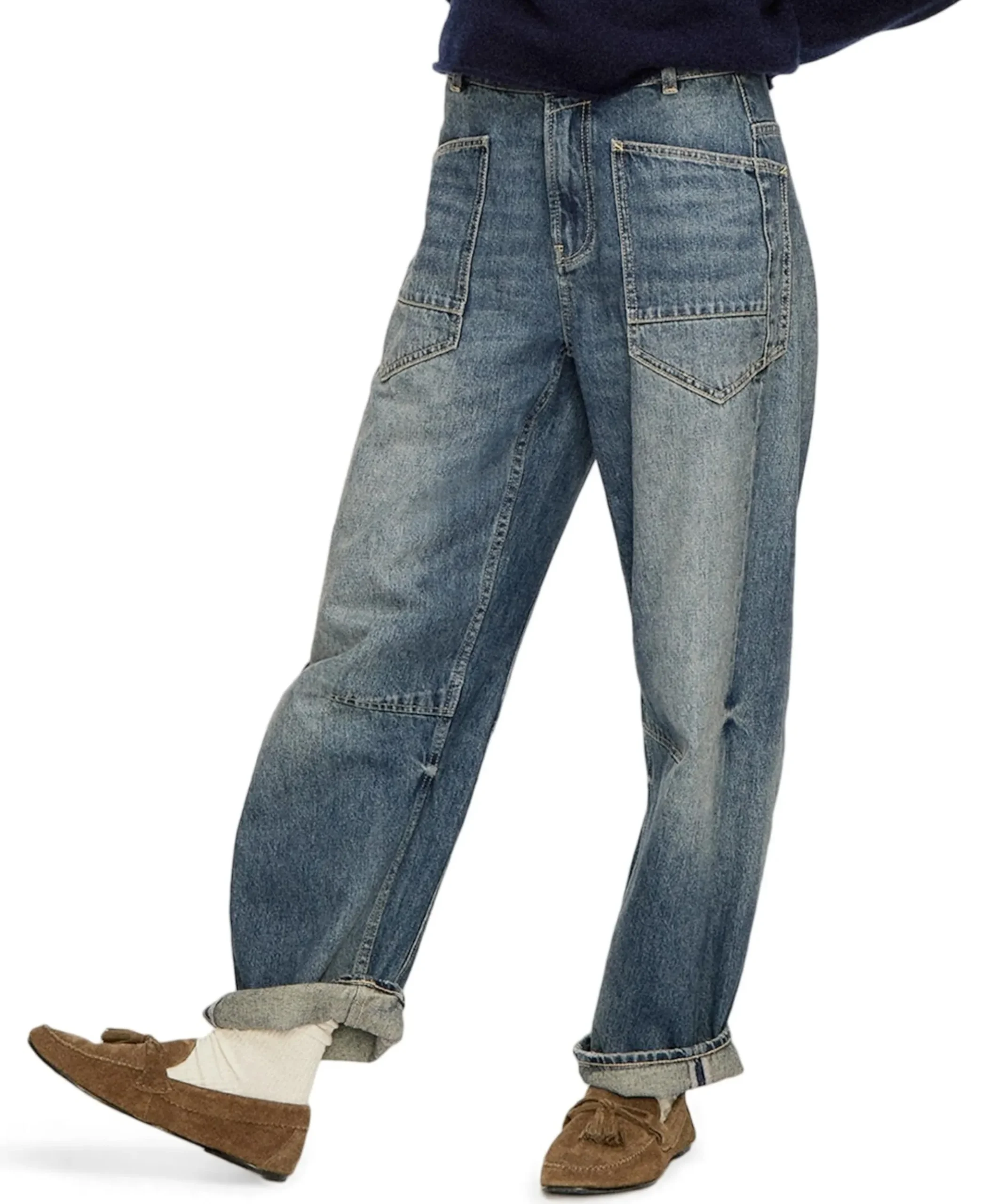 CARGO HISAKO dames jeans blauw