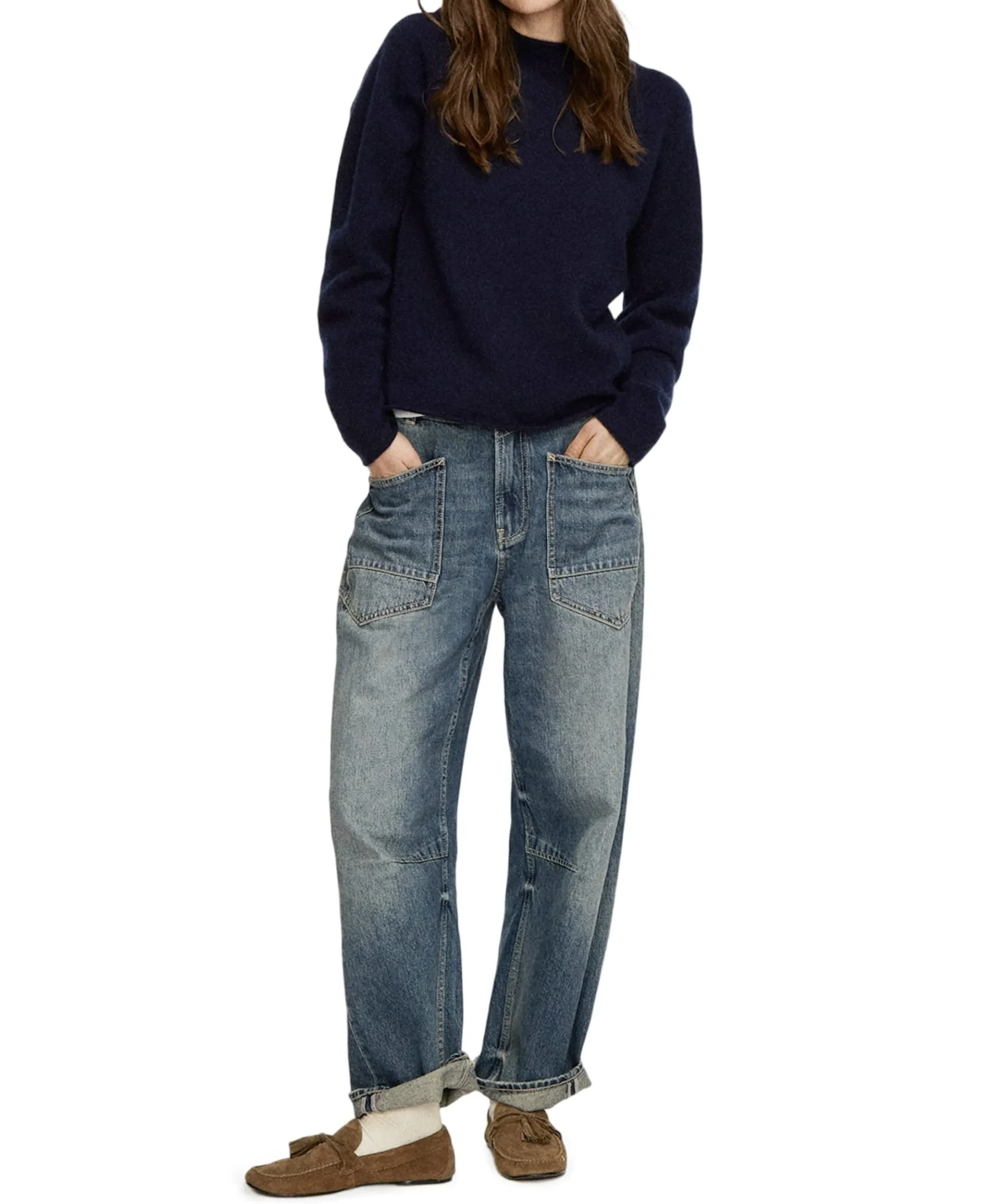 CARGO HISAKO dames jeans blauw