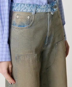 Celeste Patch Vintage Tall Jeans dames jeans beige