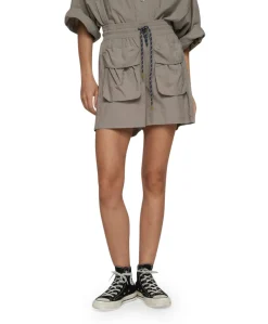 crinkle utility dames korte broek grijs