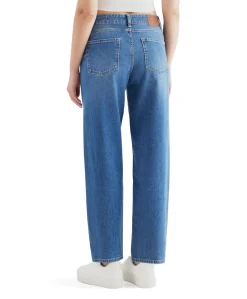 cropped balloon jeans dames jeans blauw