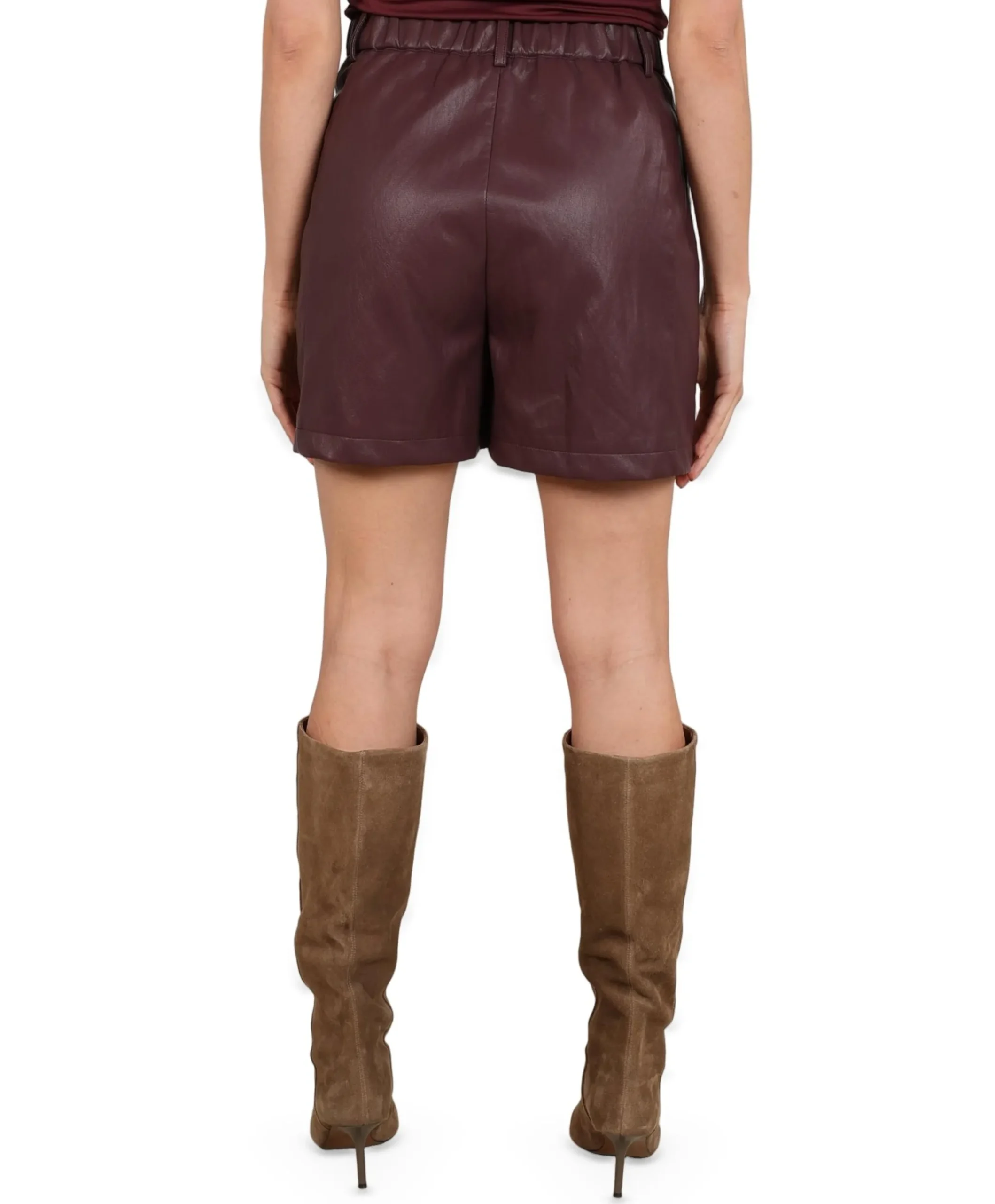 Dagmar PU dames korte broek rood