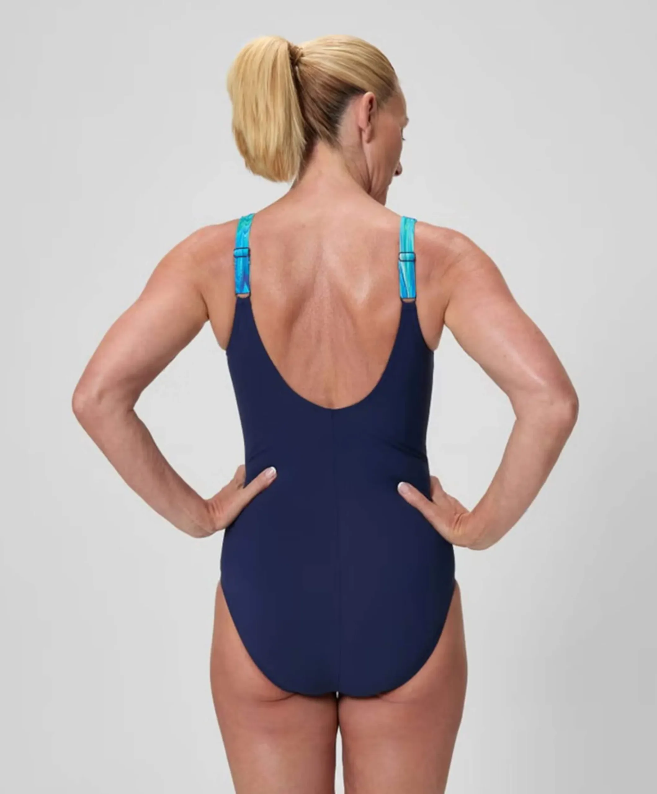 Dames badpak blauw