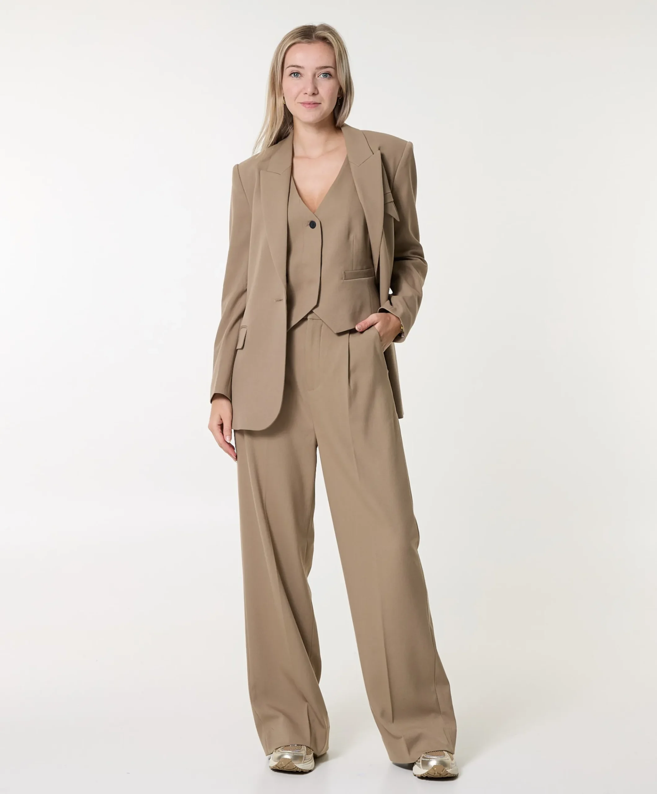 Dames blazer beige