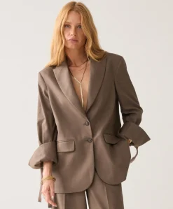 Dames blazer beige