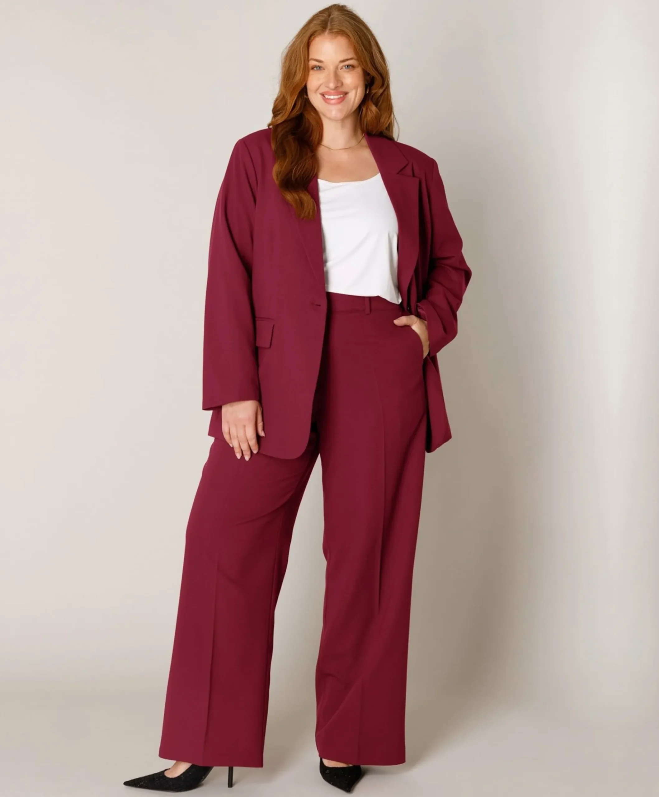 Dames blazer bordeaux