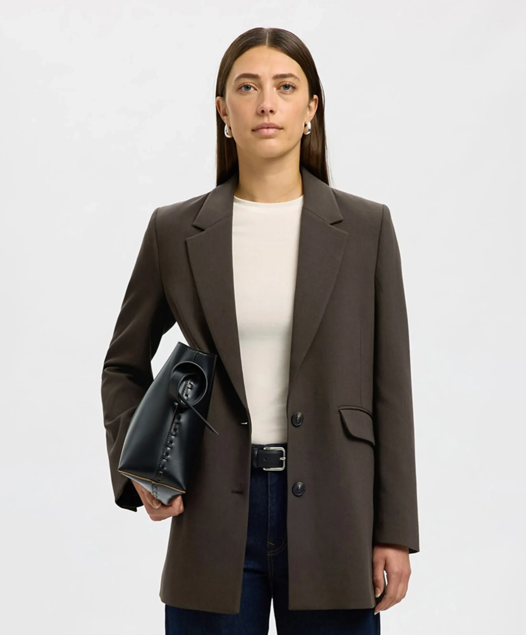 Dames blazer bruin