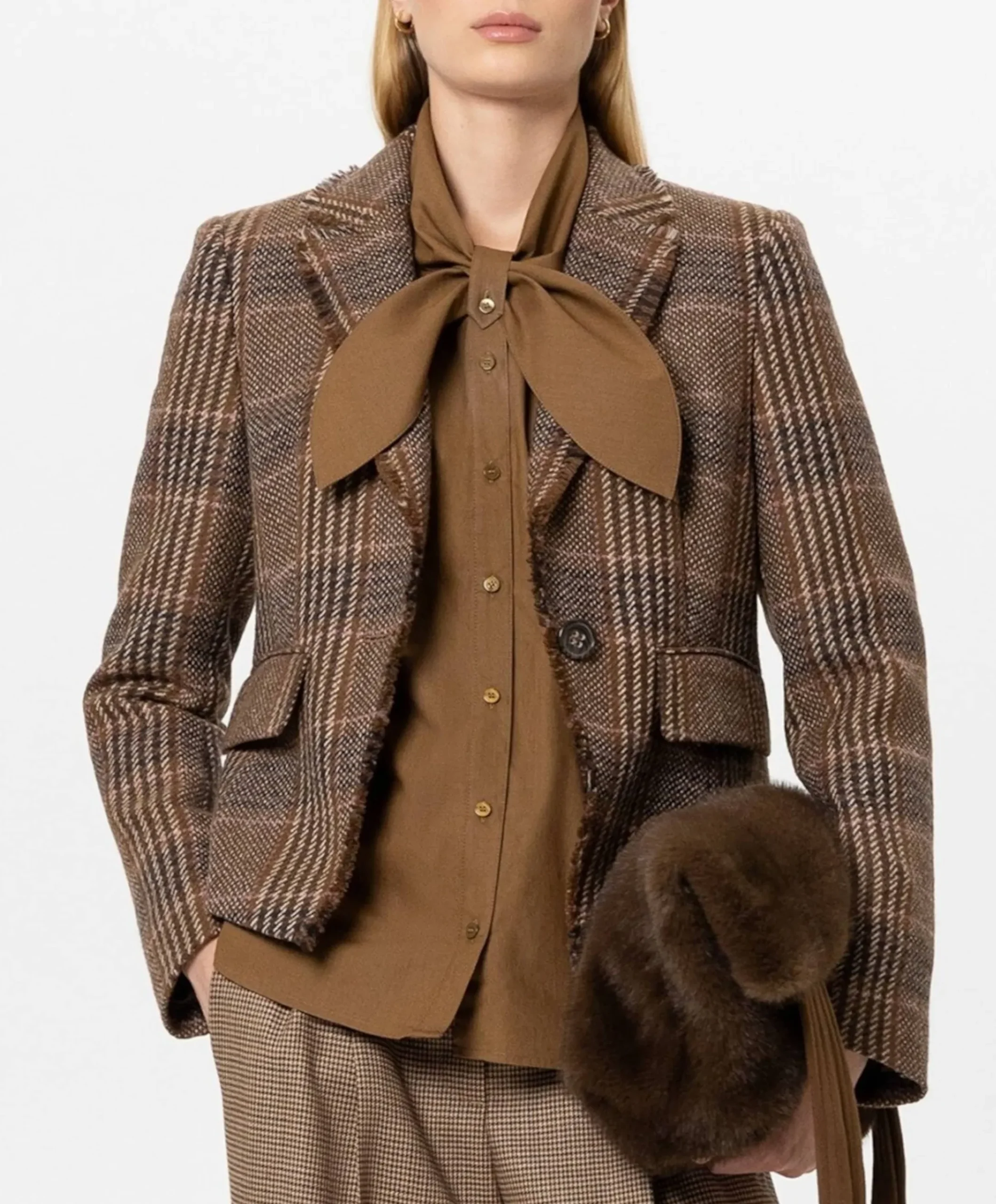 Dames blazer bruin