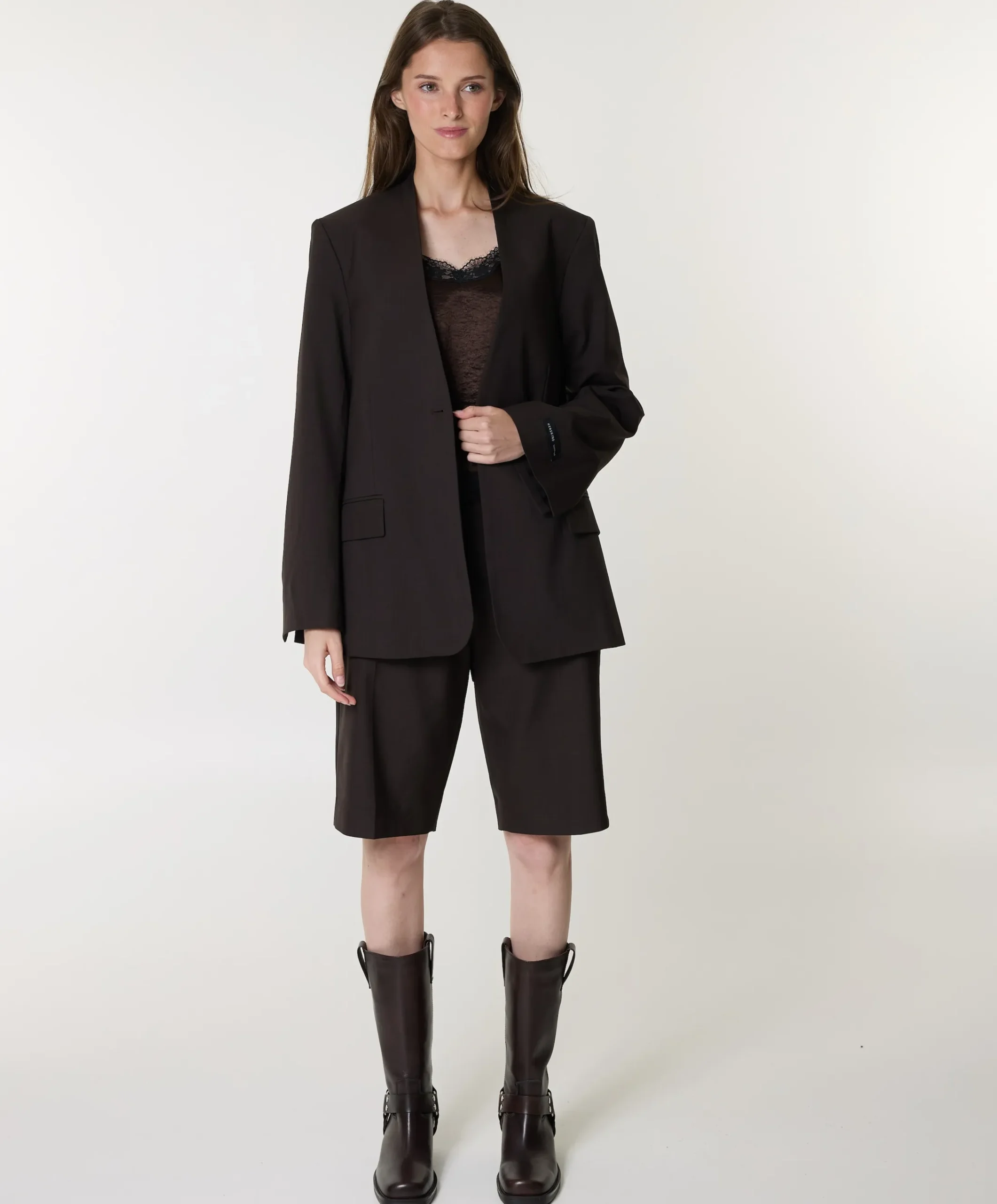 Dames blazer bruin