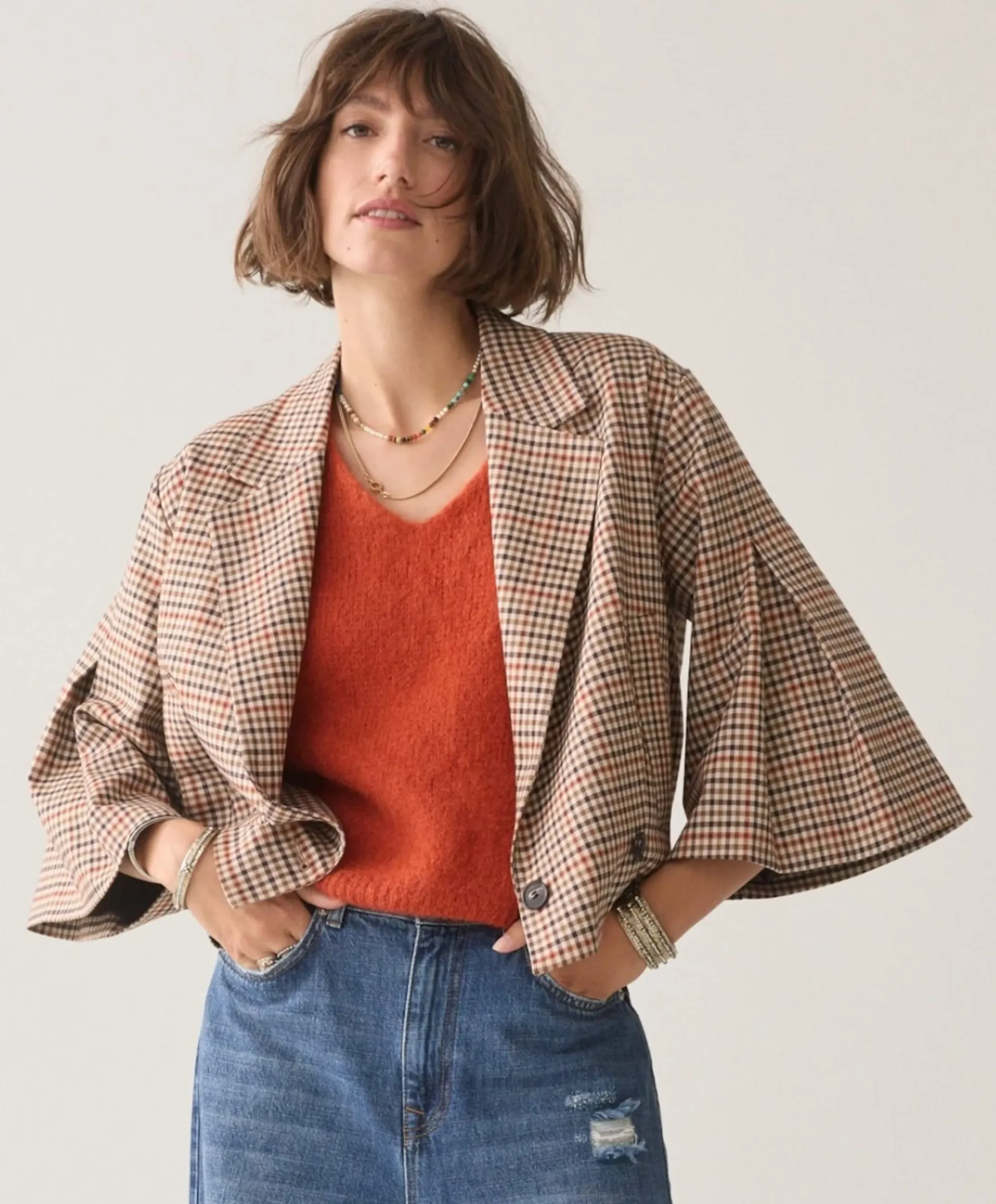 Dames blazer bruin
