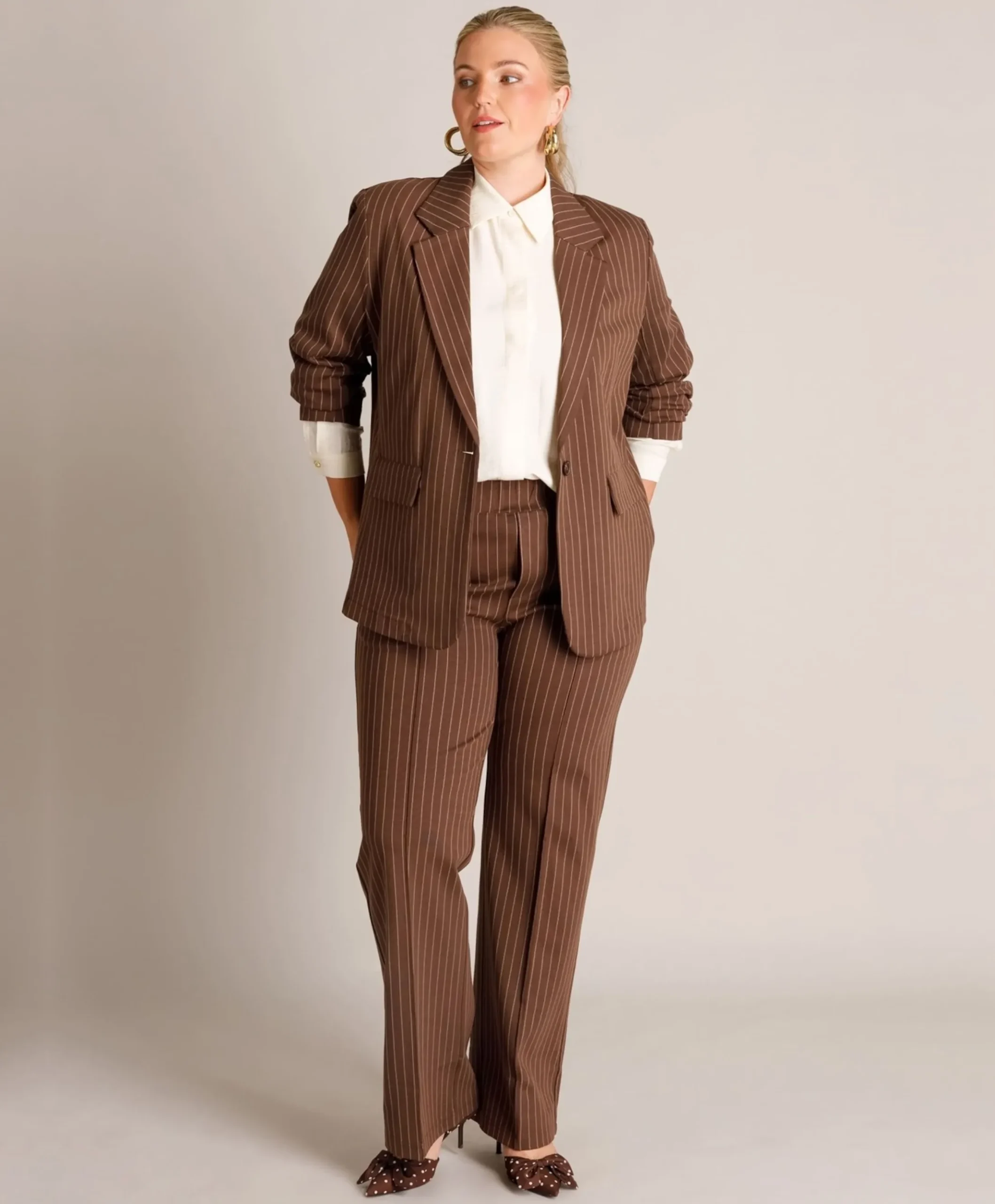 Dames blazer bruin