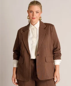 Dames blazer bruin