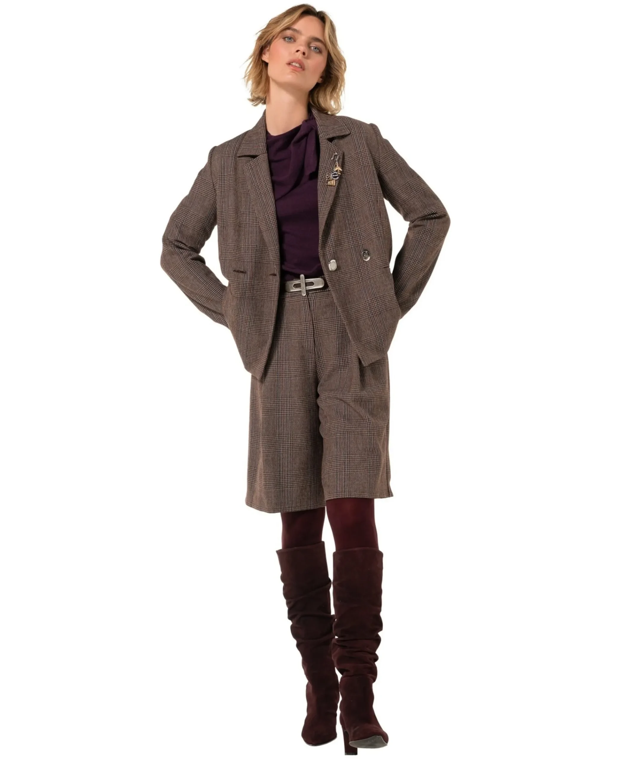 Dames blazer bruin