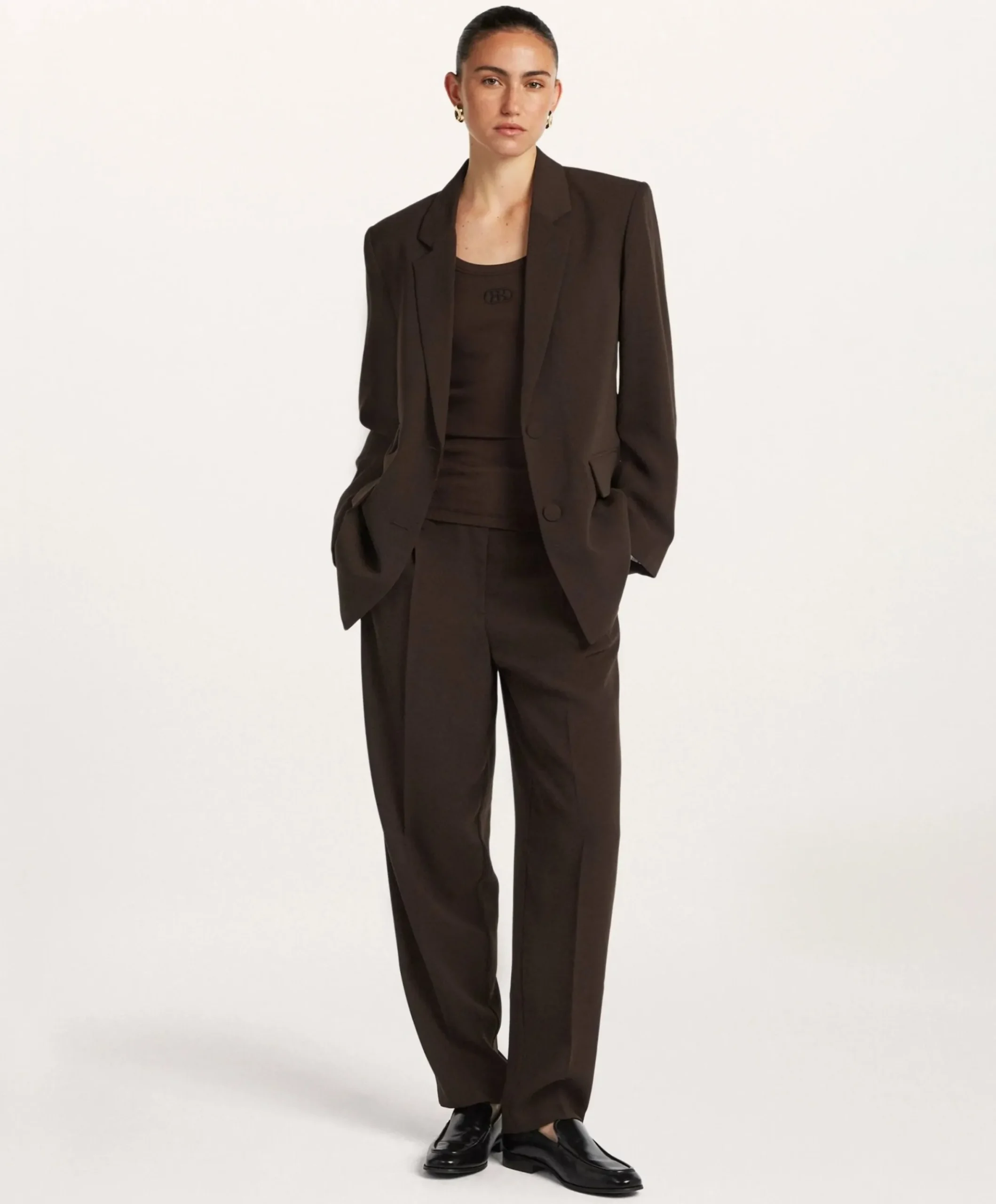 Dames blazer bruin