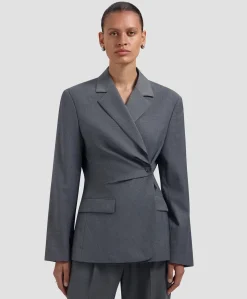 Dames blazer grijs