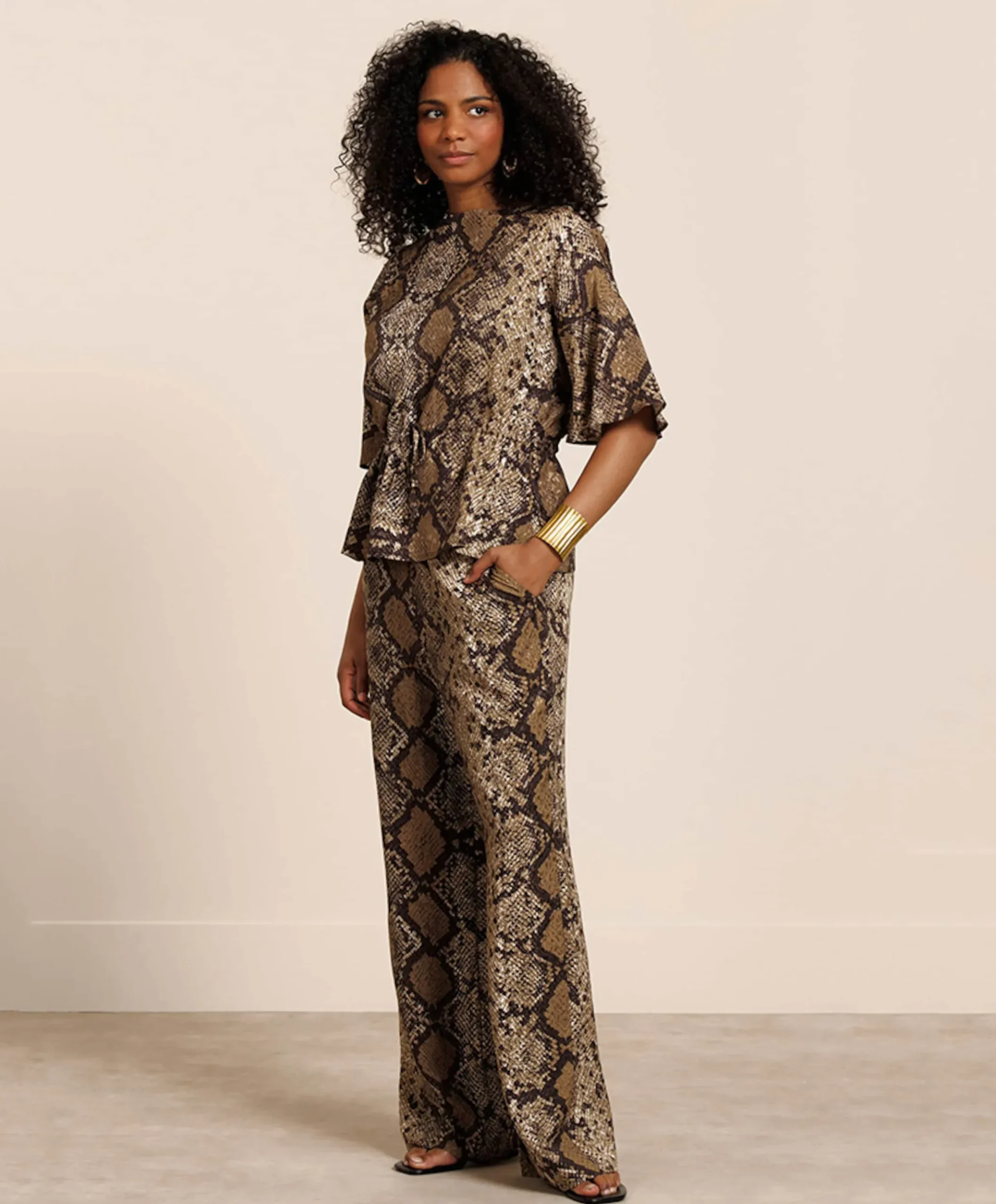 Dames blouse beige