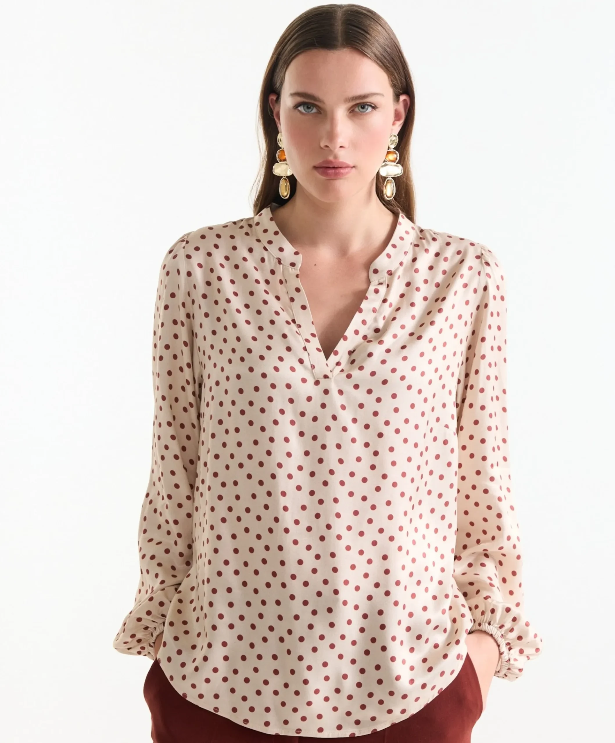 Dames blouse beige