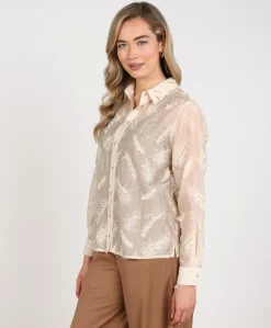 Dames blouse beige