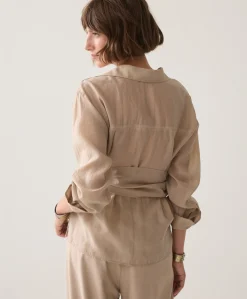 Dames blouse beige