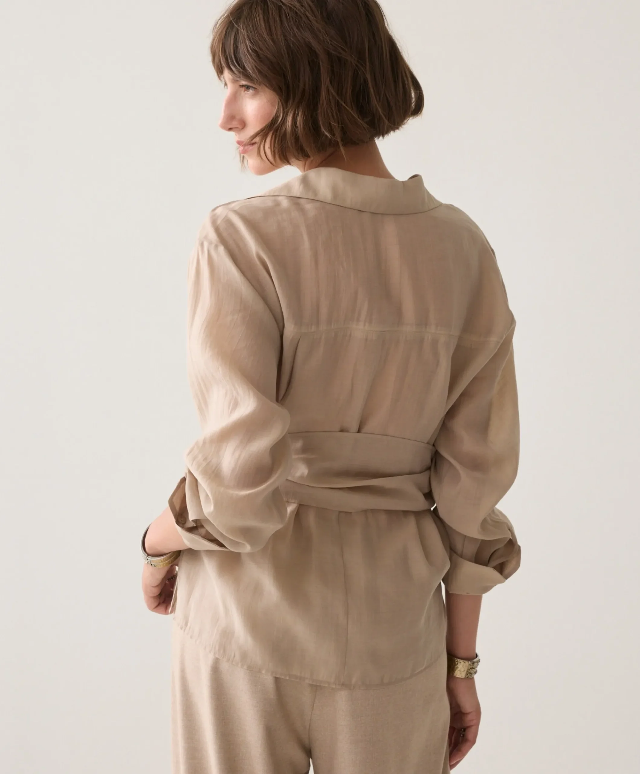 Dames blouse beige