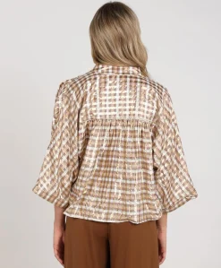 Dames blouse beige