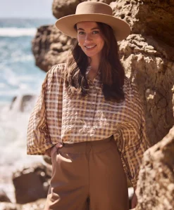 Dames blouse beige