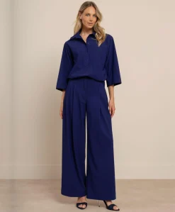 Dames blouse blauw