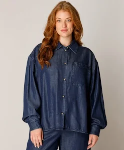 Dames blouse blauw