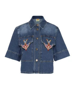 Dames blouse blauw