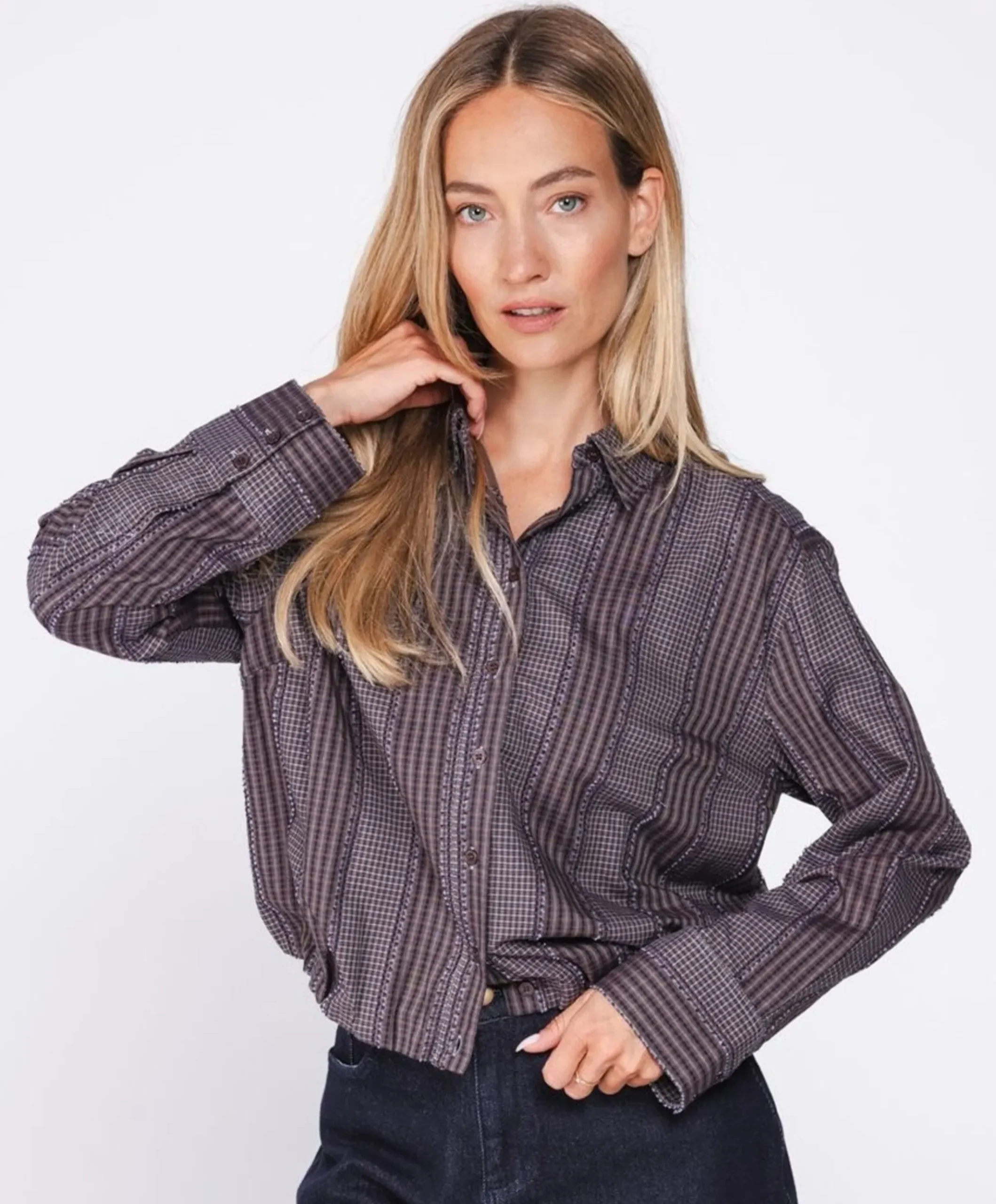 Dames blouse blauw