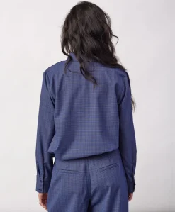 Dames blouse blauw
