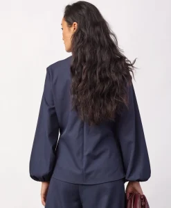 Dames blouse blauw
