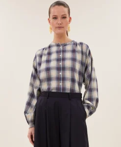 Dames blouse blauw