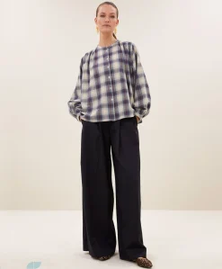 Dames blouse blauw